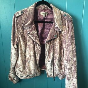 Charlotte Russe Lavender Velvet Moto Jacket